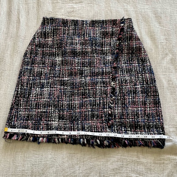 Loft Tweed Wrap Skirt Pink Purple Black - Picture 7 of 7